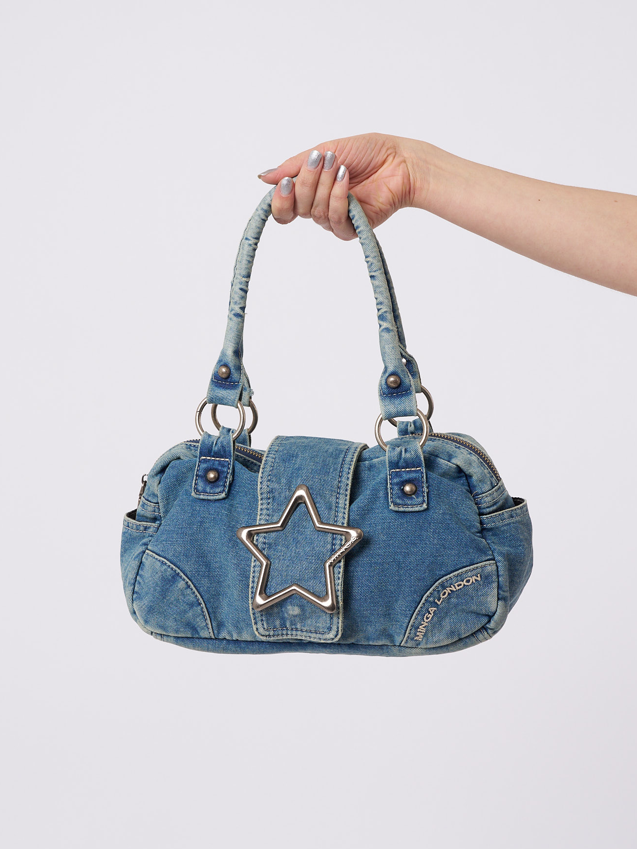 Minga London Star Girl Denim Y2k Handbag Blue*WOMEN Accessories