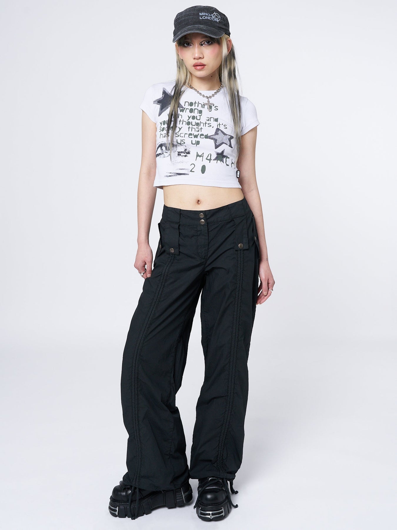 Minga London Bea Ruched Front Pants Black*WOMEN Pants