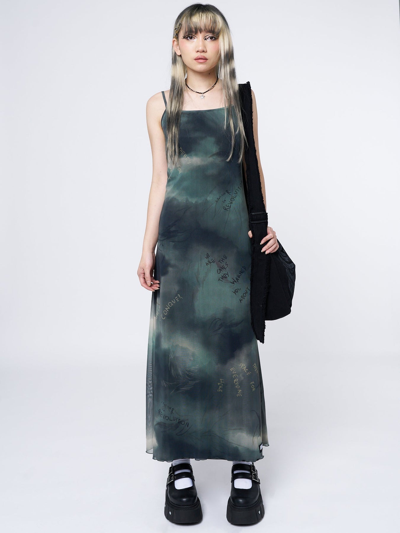 Minga London Eden Green Mesh Maxi Dress *WOMEN Maxi Dresses