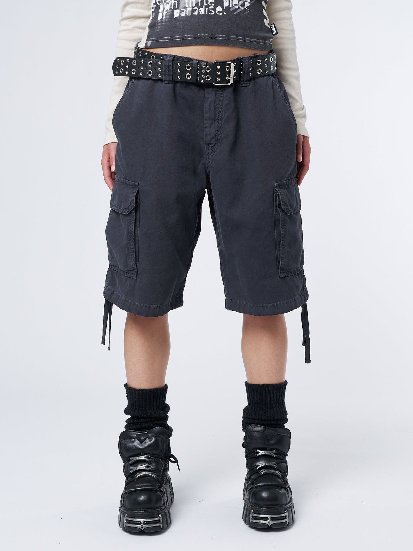 Minga London Issa Long Cargo Shorts Black*WOMEN Cargo