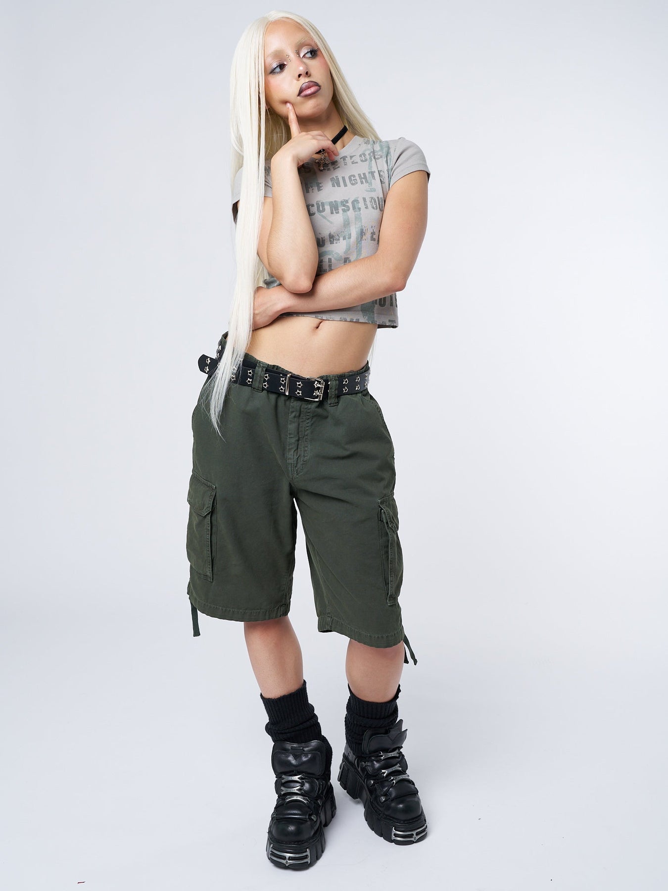 Minga London Issa Long Cargo Shorts Green*WOMEN Cargo