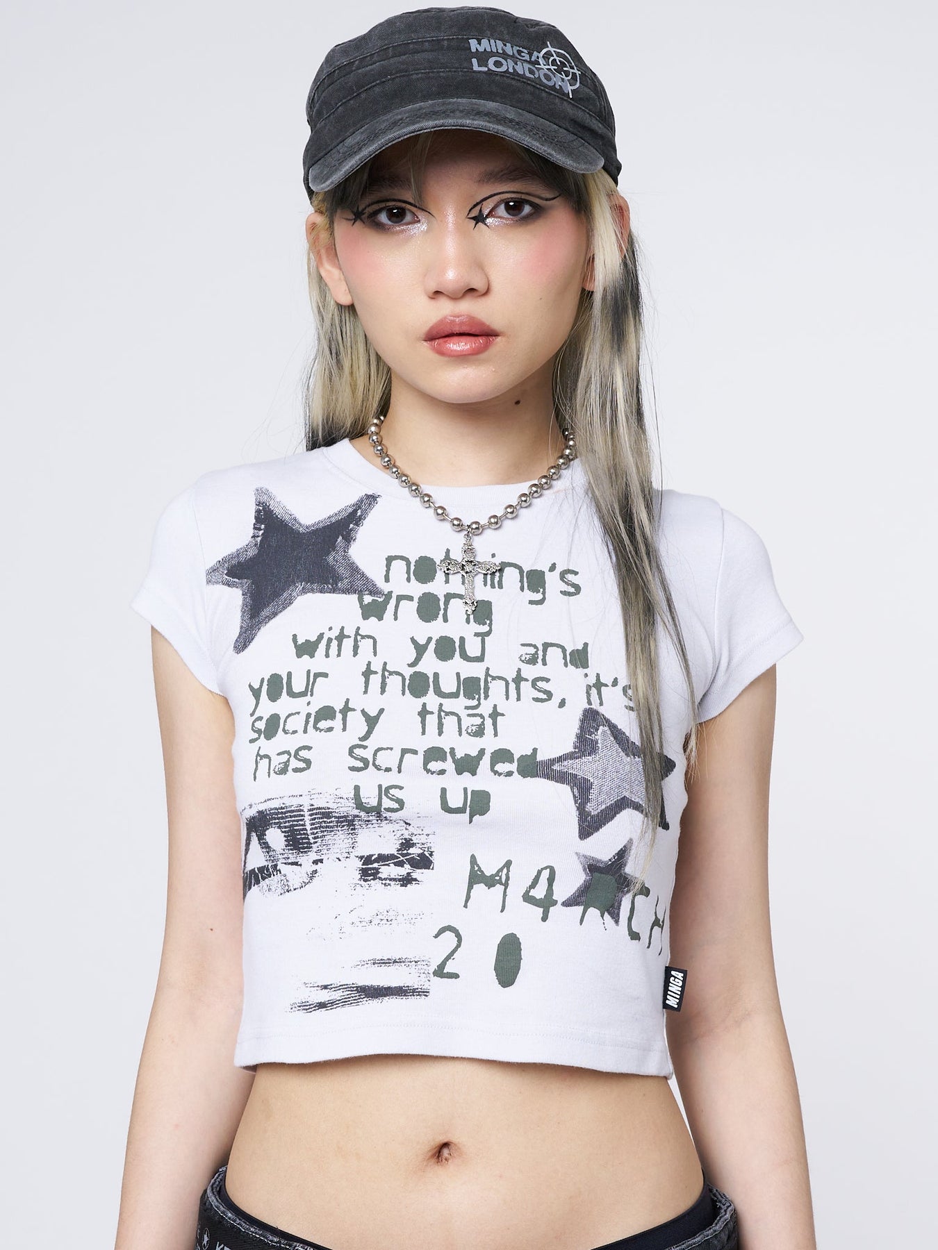 Minga London Society Star Graphic Baby Tee *WOMEN Graphic Tees