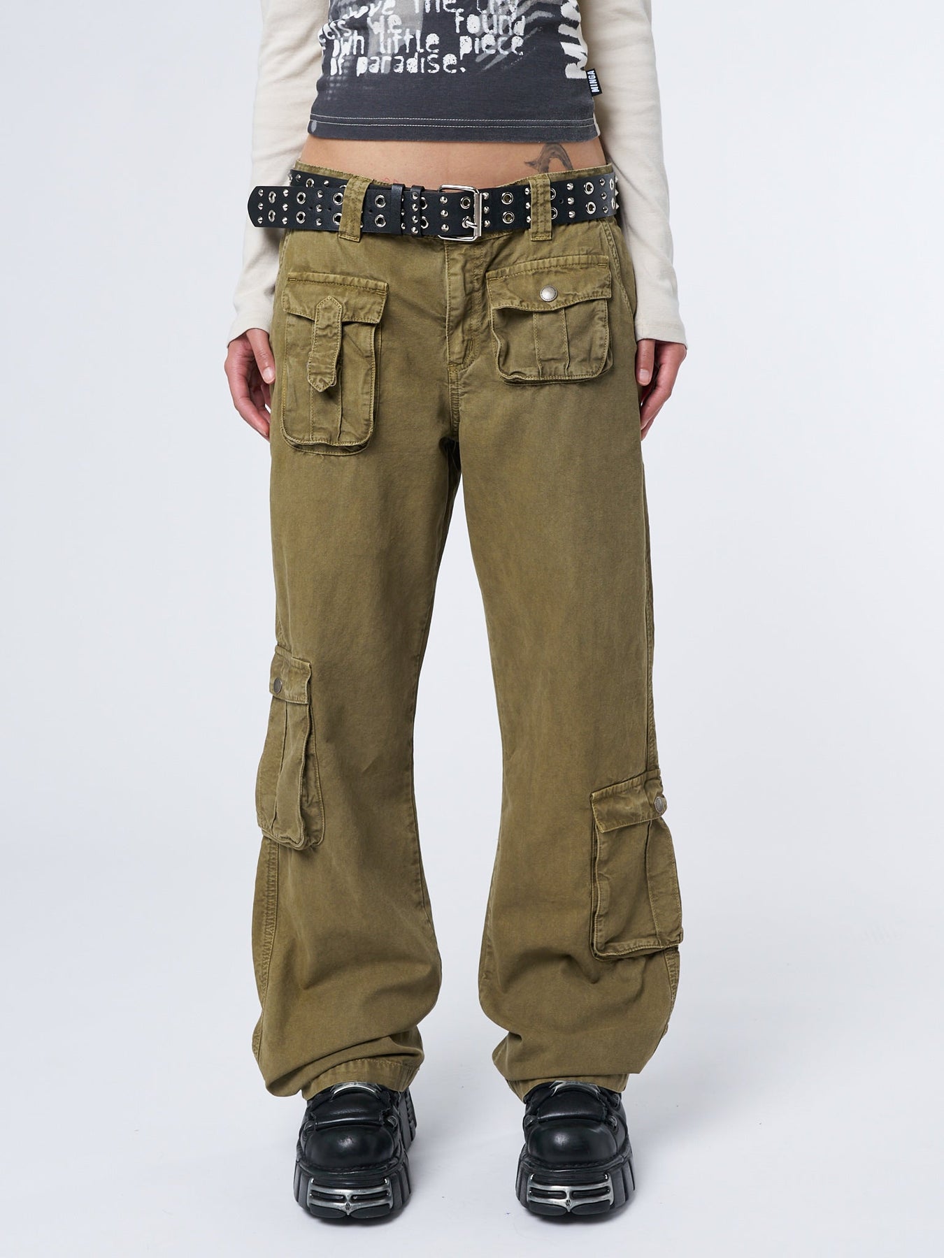 Minga London Trooper Multi Pocket Cargo Pants Beige*WOMEN Cargo