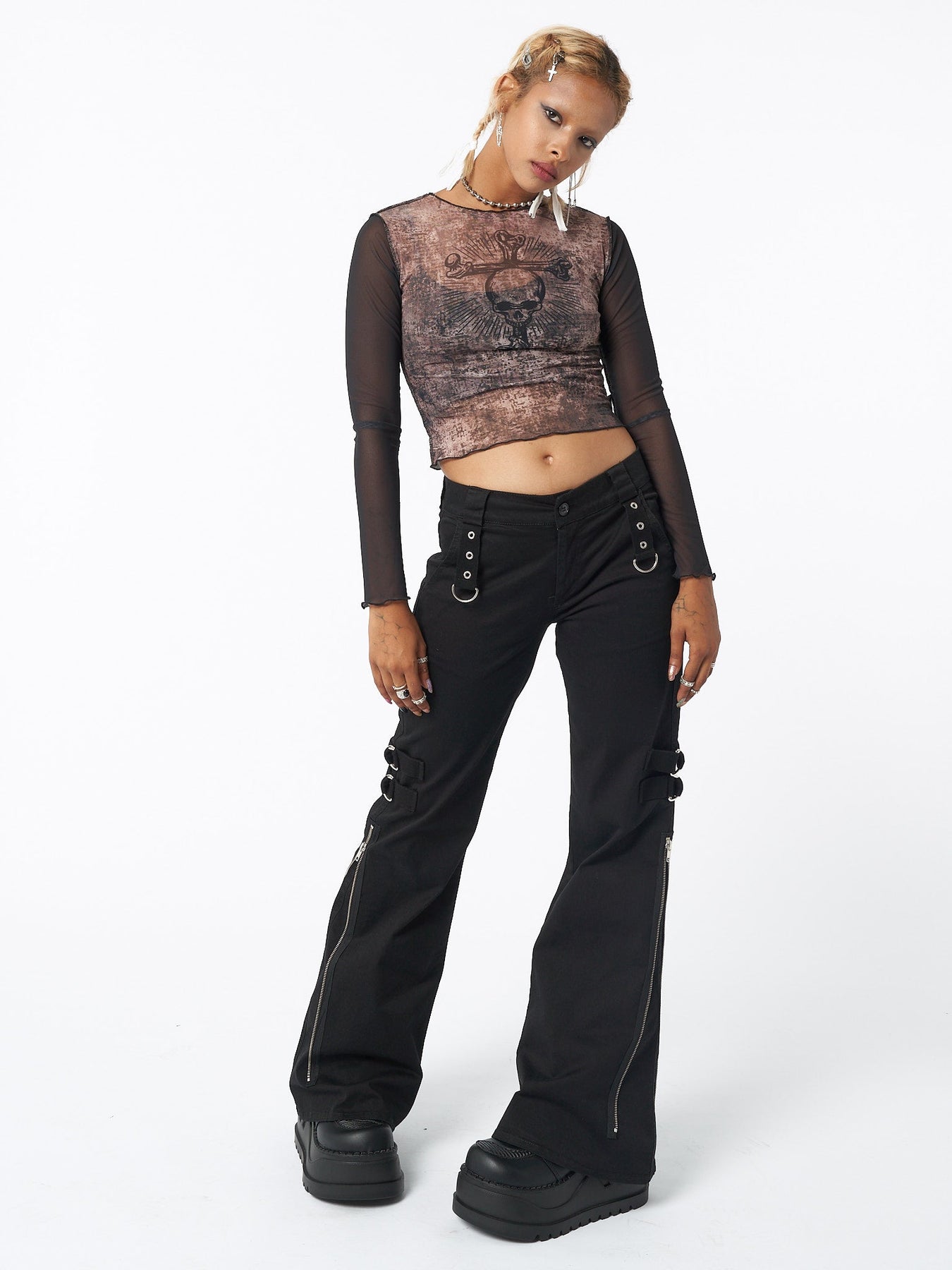 Minga London Rave Zip Pants Black*WOMEN Cargo