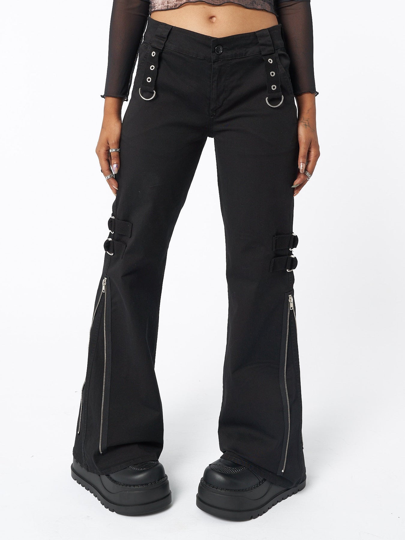 Minga London Rave Zip Pants Black*WOMEN Cargo