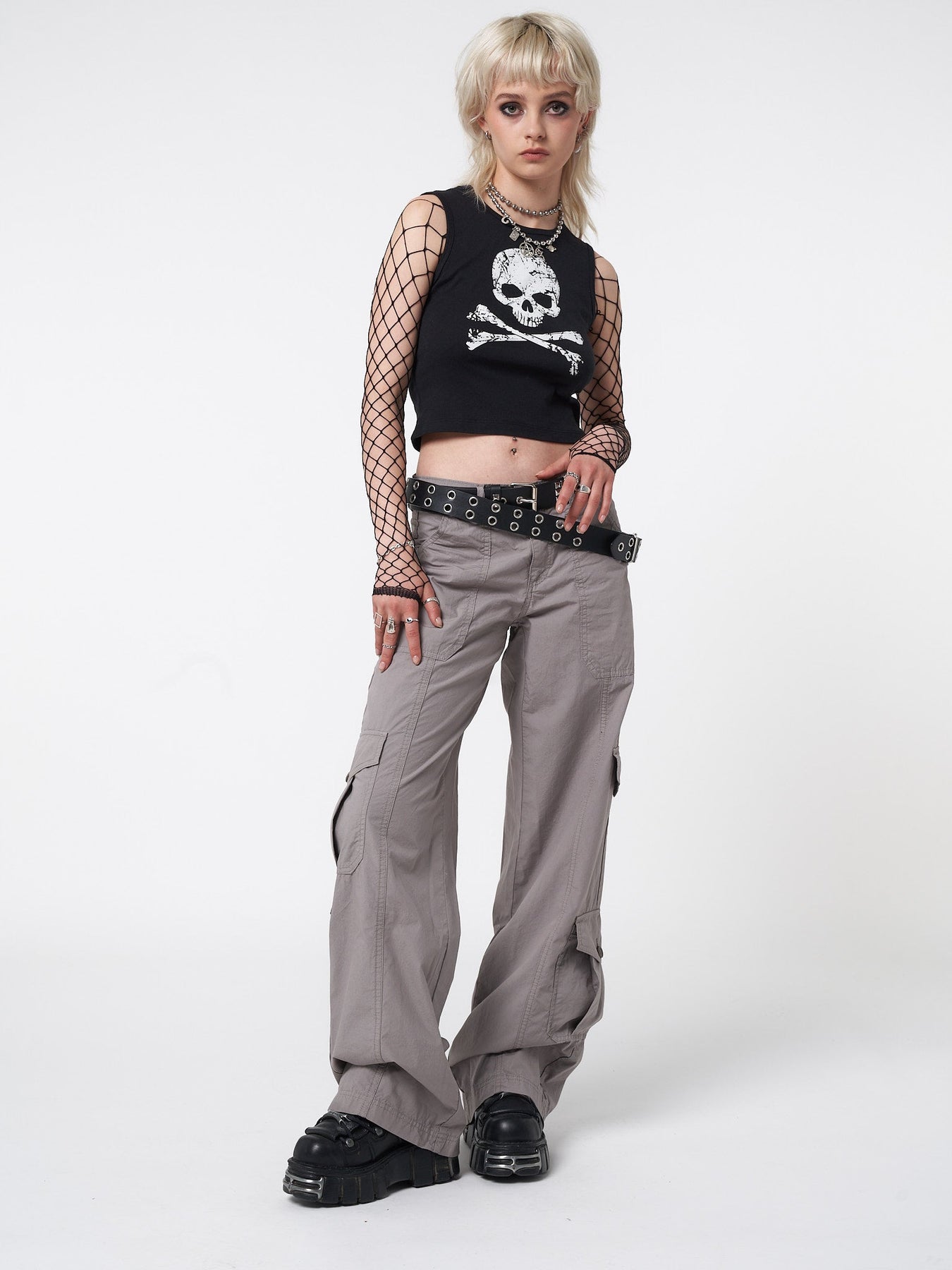 Minga London Cleo Y2k Cargo Pants Grey*WOMEN Cargo