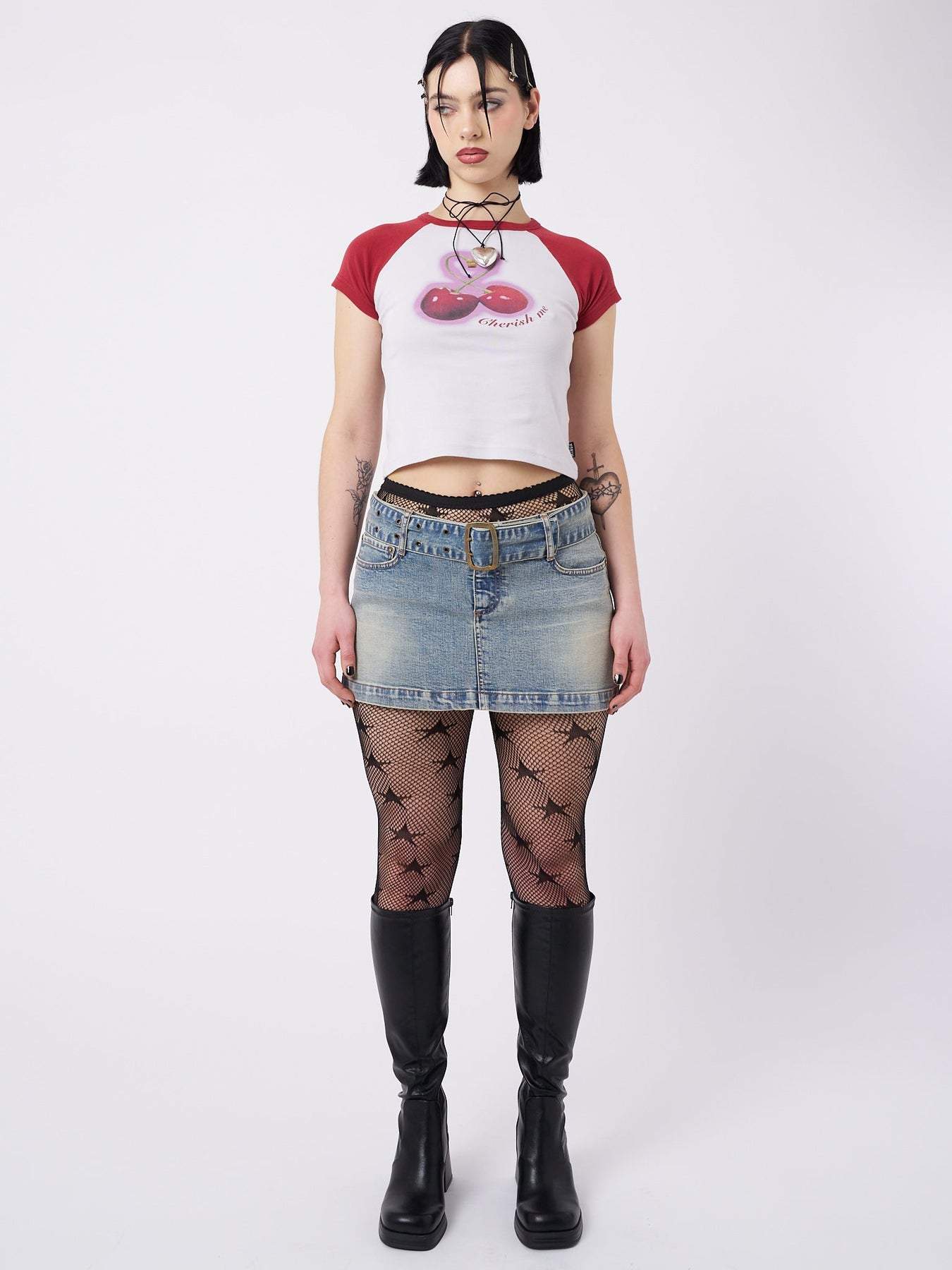 Minga London Cherry Pop! Raglan Baby Tee *WOMEN Graphic Tees