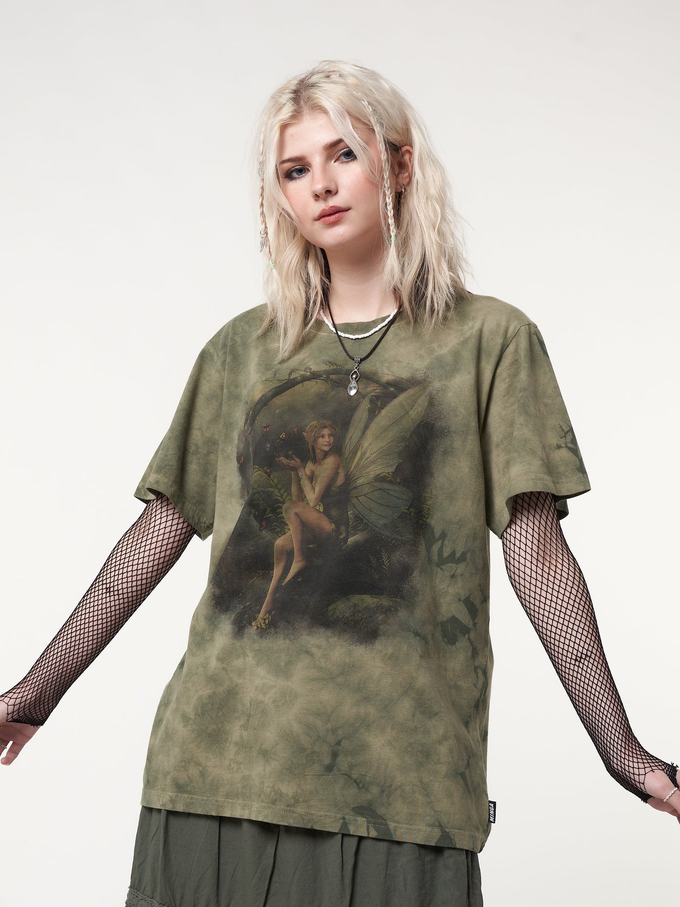 Minga London Forest Fairy Tie Dye T-shirt Green*WOMEN Graphic Tees