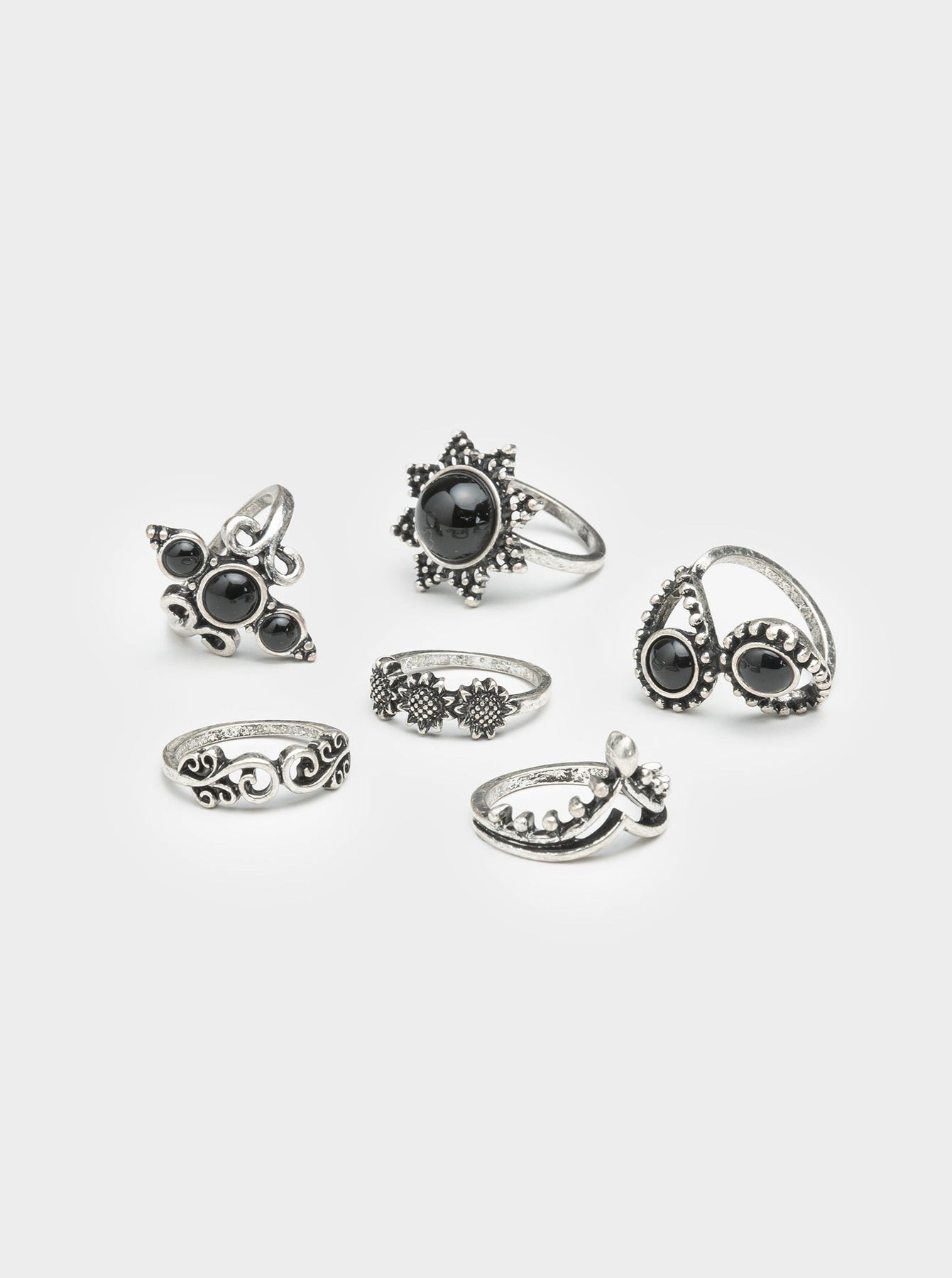 Minga London Leif Silver Ring Set 6 PC *WOMEN Accessories