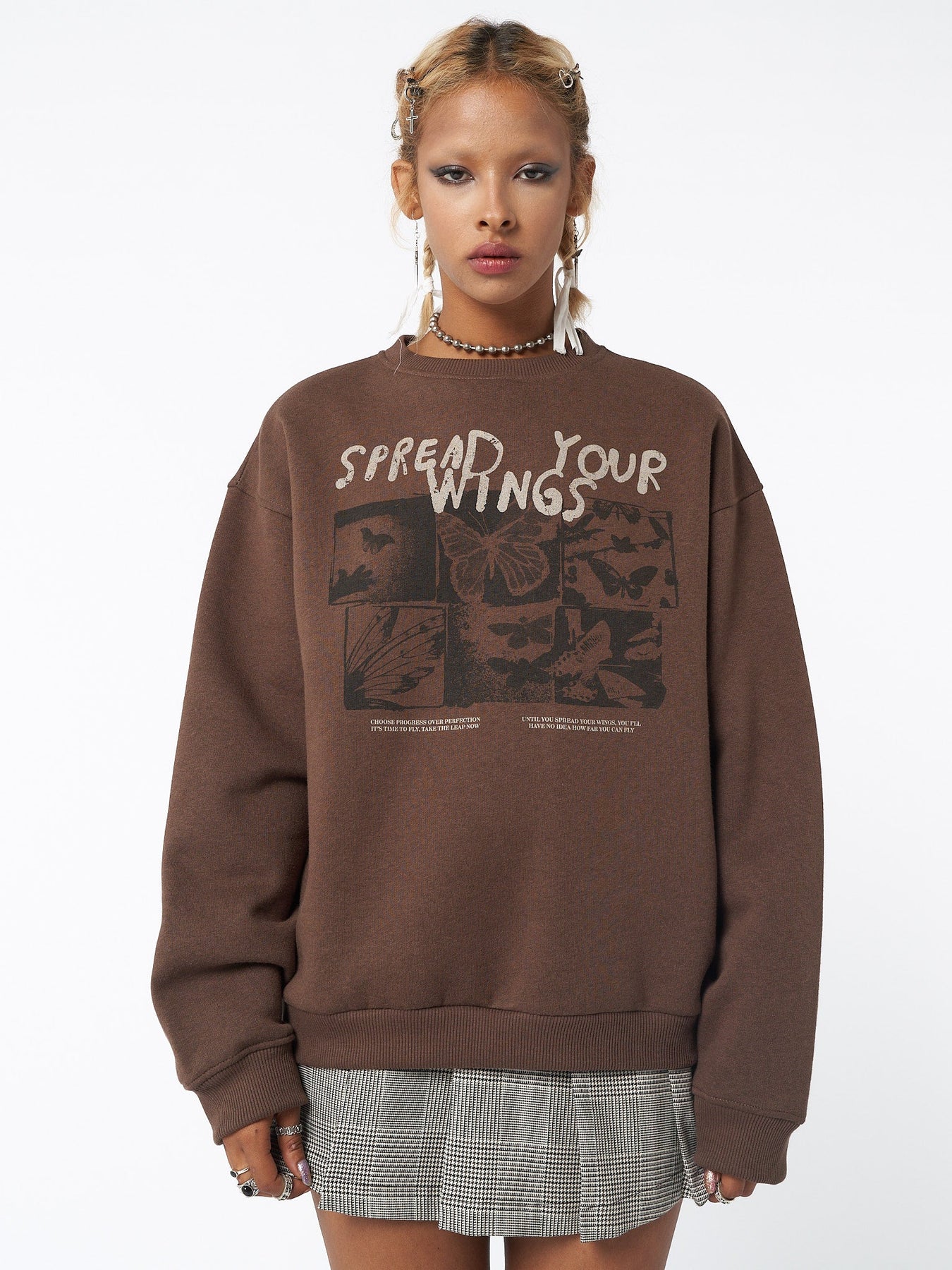 Minga London Spread Your Wings Brown Sweatshirt *WOMEN Sweatshirts