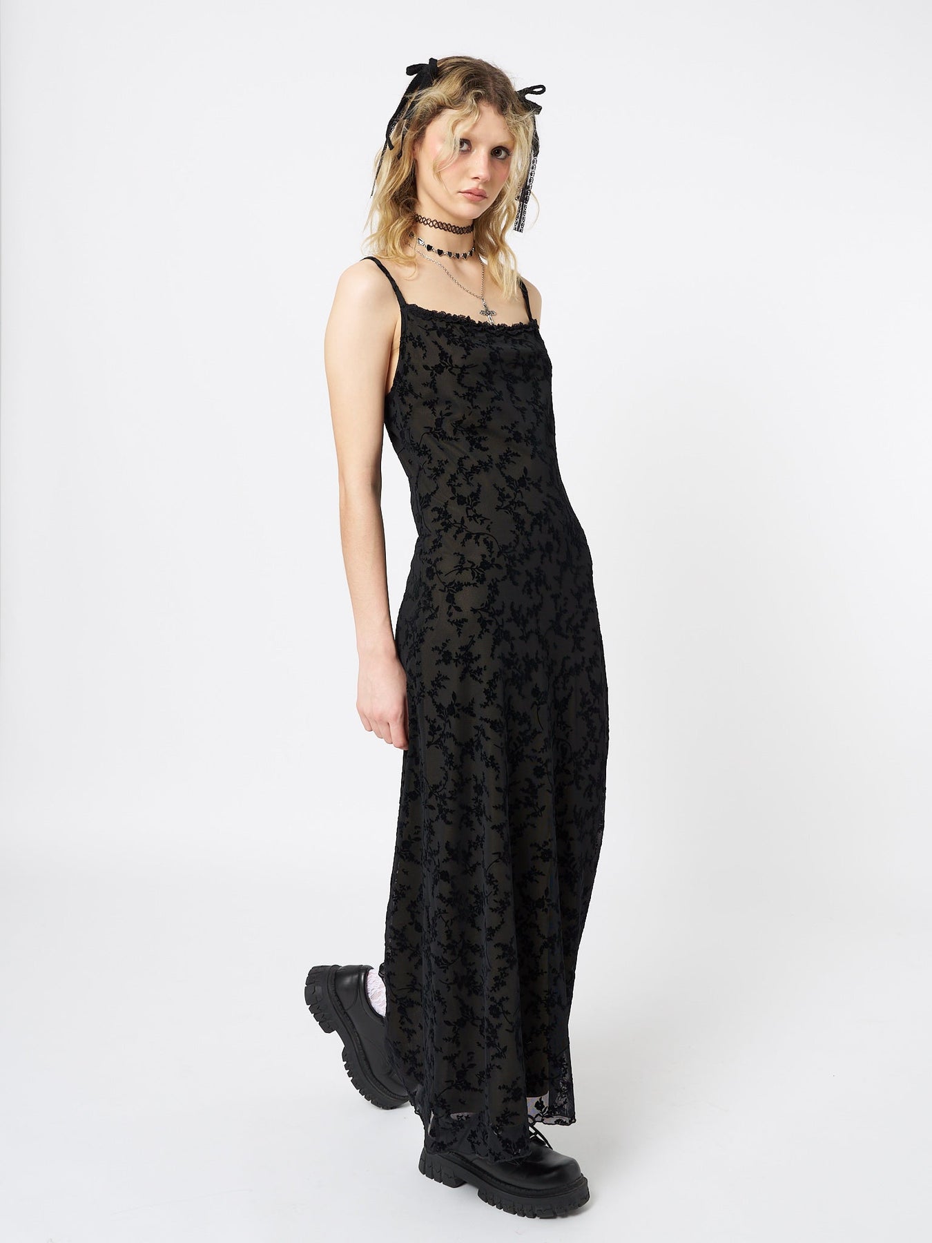 Minga London Titania Mesh Maxi Dress Black*WOMEN Maxi Dresses