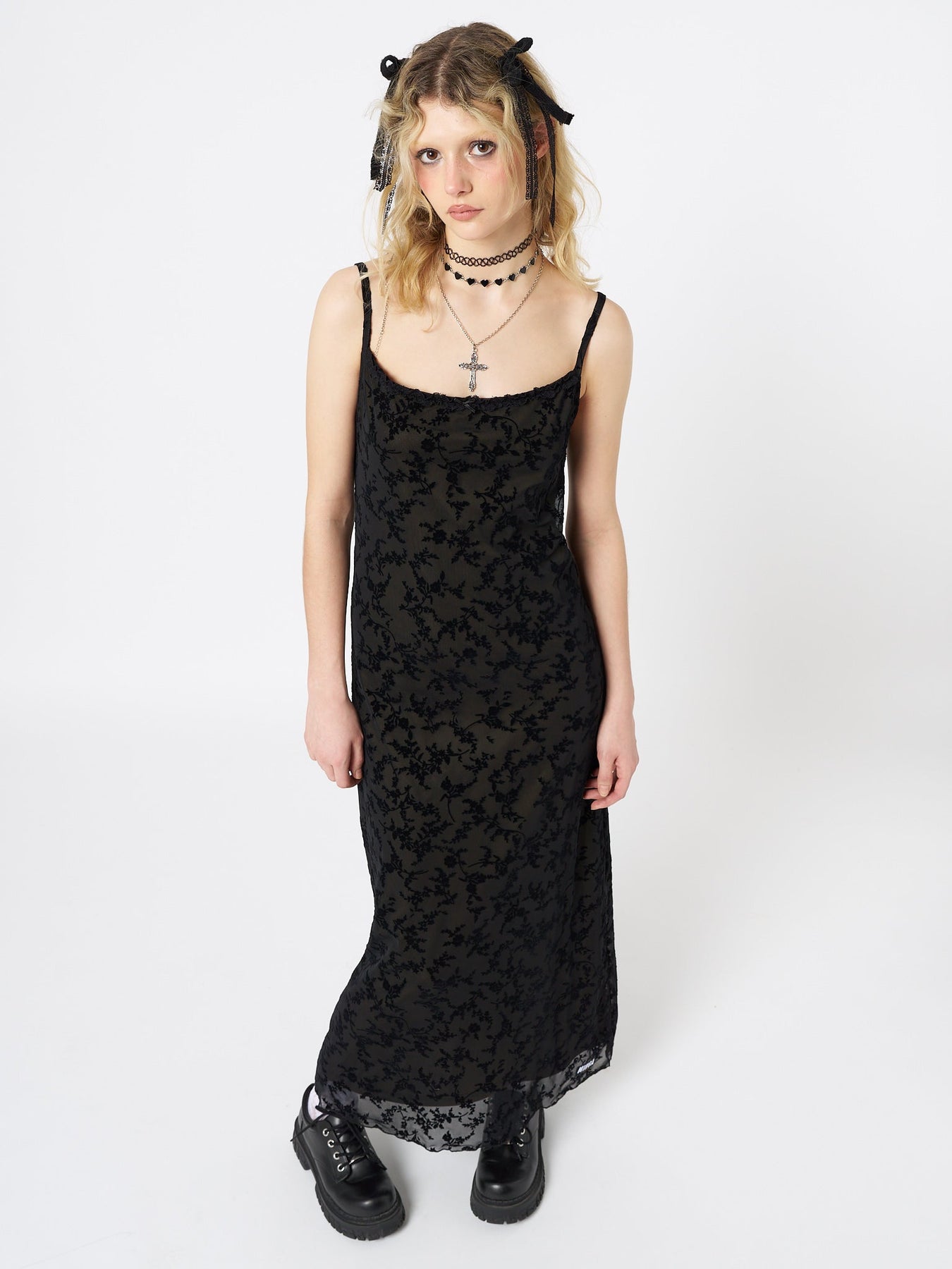 Minga London Titania Mesh Maxi Dress Black*WOMEN Maxi Dresses