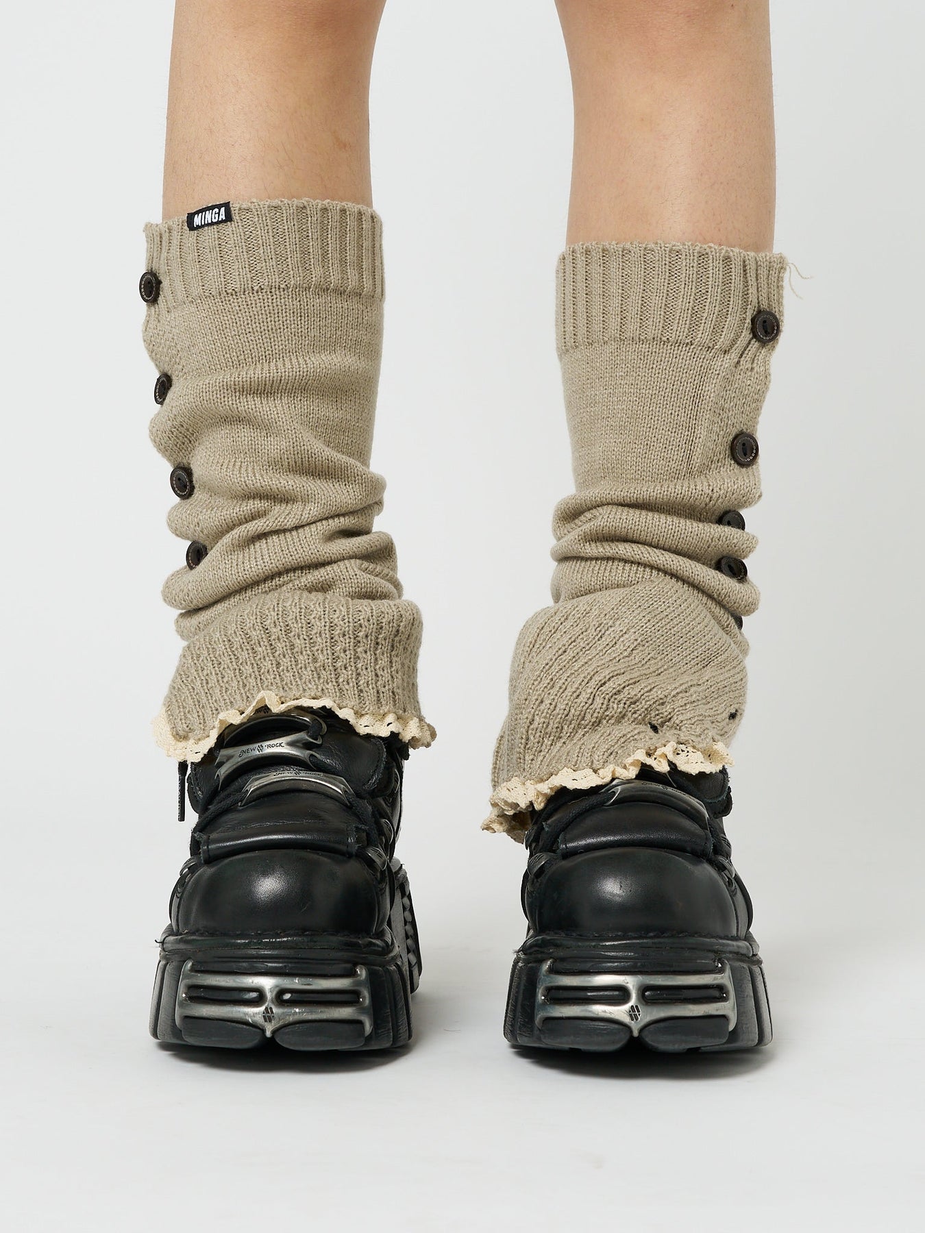 Minga London Zeva Beige Buttoned Leg Warmers *WOMEN Accessories